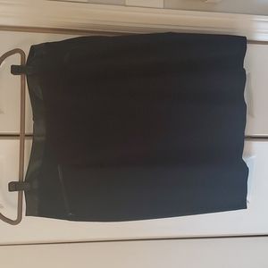 Talbots black skirt with leather trim 16